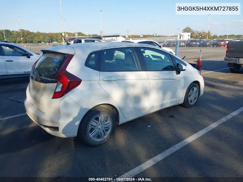 2019 Honda Fit Lx VIN: 3HGGK5H4XKM727855 Lot: 40482781