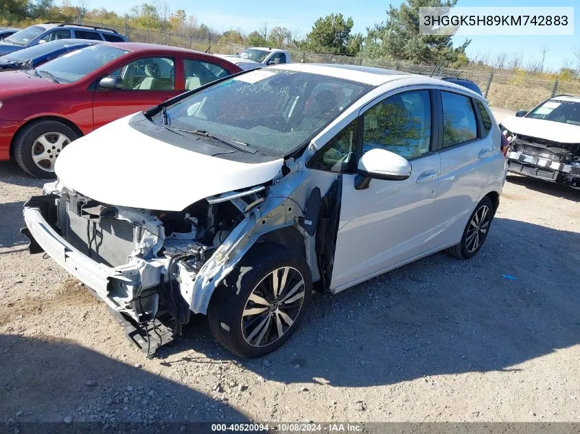 2019 Honda Fit Ex VIN: 3HGGK5H89KM742883 Lot: 40520094