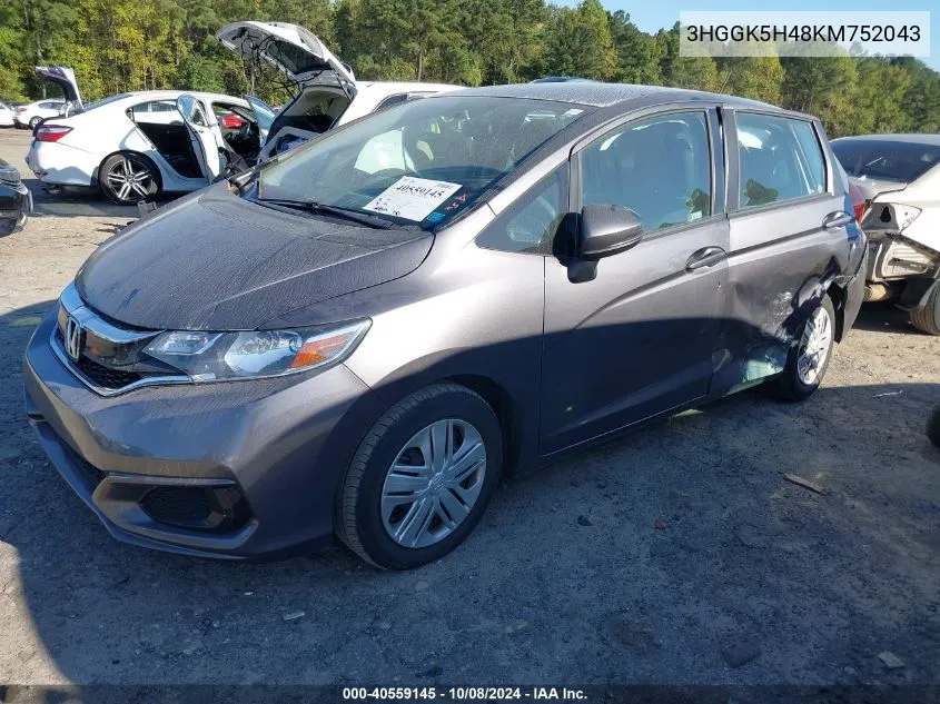 2019 Honda Fit Lx VIN: 3HGGK5H48KM752043 Lot: 40559145