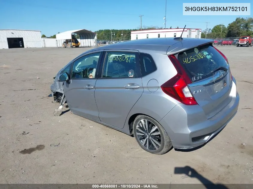 2019 Honda Fit Ex VIN: 3HGGK5H83KM752101 Lot: 40568081