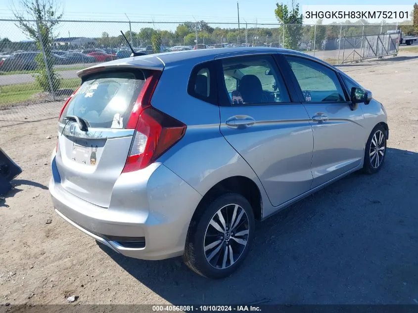 2019 Honda Fit Ex VIN: 3HGGK5H83KM752101 Lot: 40568081