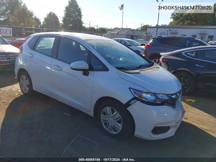 2019 Honda Fit Lx VIN: 3HGGK5H49KM713820 Lot: 40585188