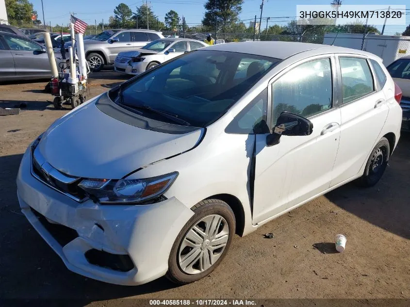 2019 Honda Fit Lx VIN: 3HGGK5H49KM713820 Lot: 40585188