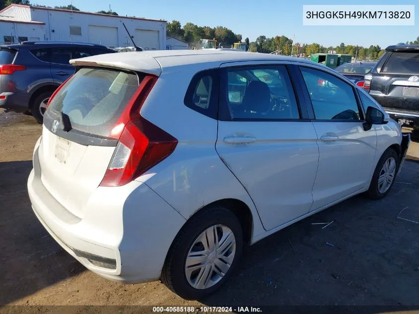 2019 Honda Fit Lx VIN: 3HGGK5H49KM713820 Lot: 40585188