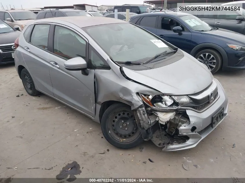 2019 Honda Fit Lx VIN: 3HGGK5H42KM744584 Lot: 40702252