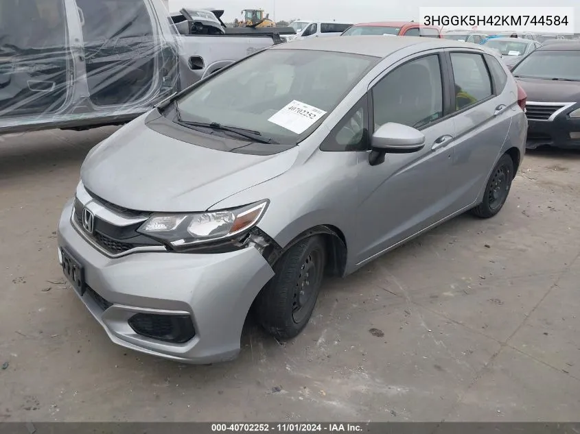 2019 Honda Fit Lx VIN: 3HGGK5H42KM744584 Lot: 40702252