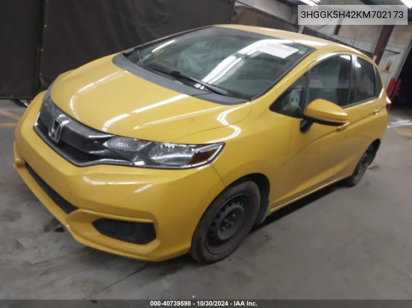 2019 Honda Fit Lx VIN: 3HGGK5H42KM702173 Lot: 40739598