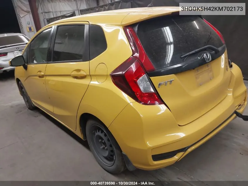 2019 Honda Fit Lx VIN: 3HGGK5H42KM702173 Lot: 40739598