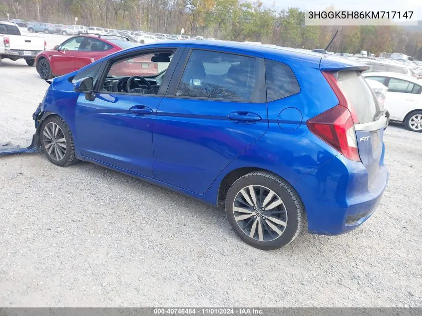 2019 Honda Fit Ex VIN: 3HGGK5H86KM717147 Lot: 40746484