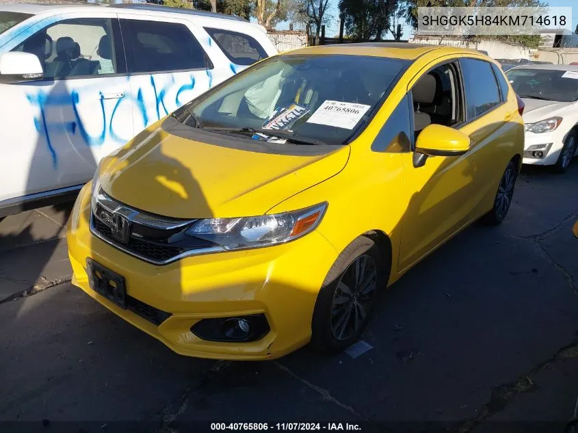 2019 Honda Fit Ex VIN: 3HGGK5H84KM714618 Lot: 40765806