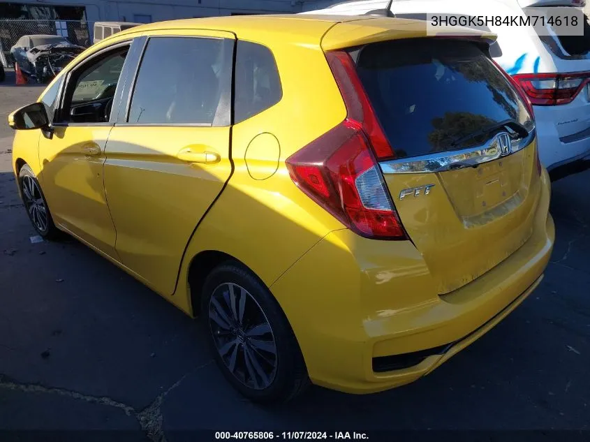 2019 Honda Fit Ex VIN: 3HGGK5H84KM714618 Lot: 40765806