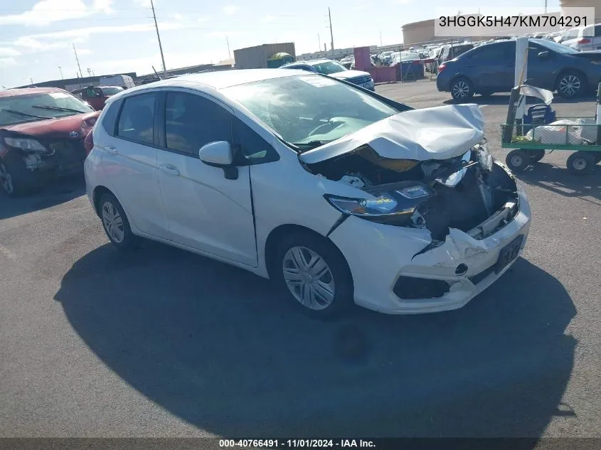 2019 Honda Fit Lx VIN: 3HGGK5H47KM704291 Lot: 40766491