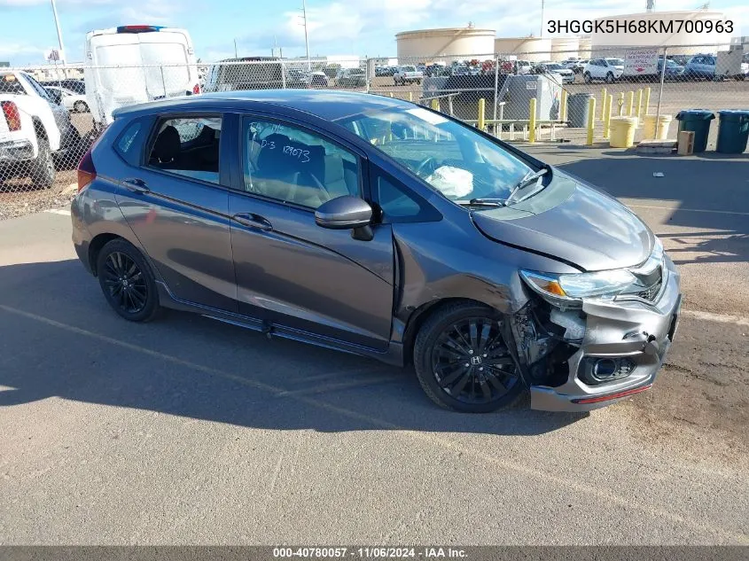 2019 Honda Fit Sport VIN: 3HGGK5H68KM700963 Lot: 40780057