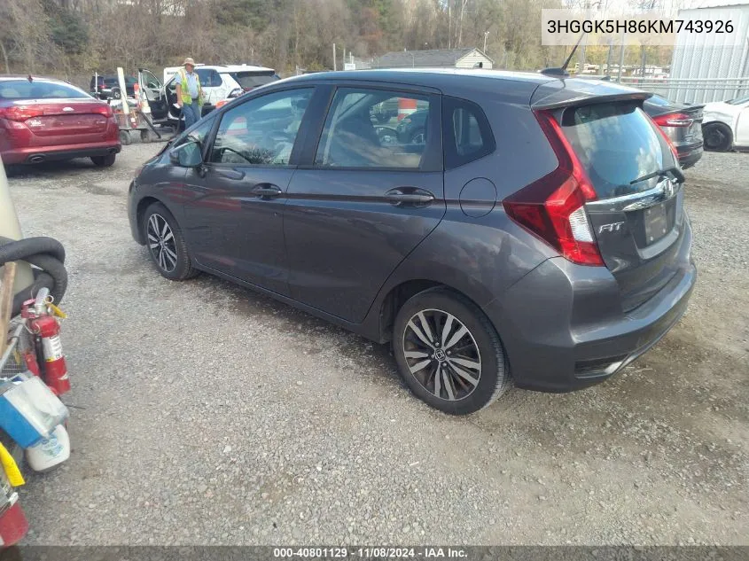 3HGGK5H86KM743926 2019 Honda Fit Ex