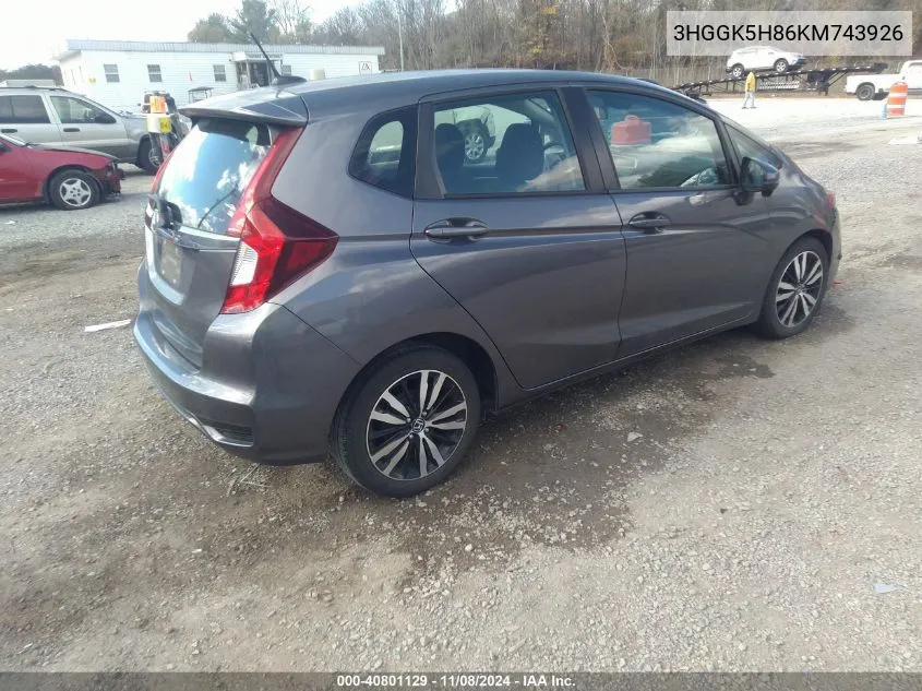 3HGGK5H86KM743926 2019 Honda Fit Ex