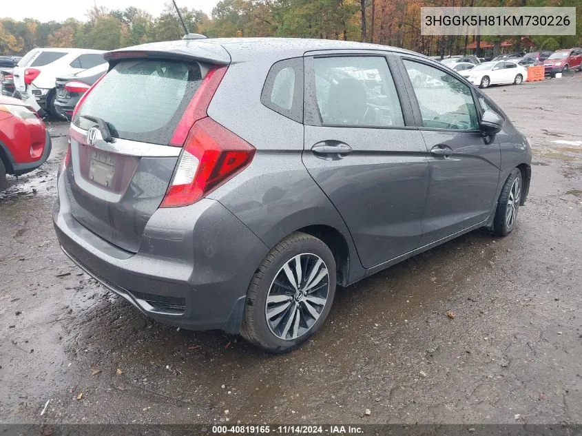 2019 Honda Fit Ex VIN: 3HGGK5H81KM730226 Lot: 40819165