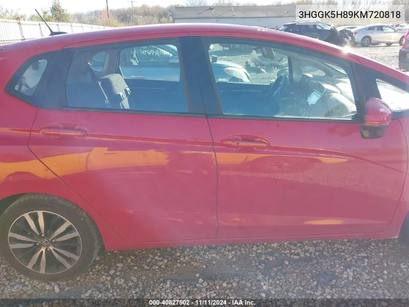 2019 Honda Fit Ex VIN: 3HGGK5H89KM720818 Lot: 40827502