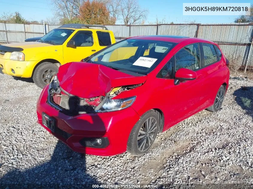 2019 Honda Fit Ex VIN: 3HGGK5H89KM720818 Lot: 40827502