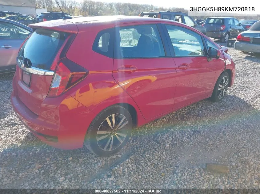 2019 Honda Fit Ex VIN: 3HGGK5H89KM720818 Lot: 40827502