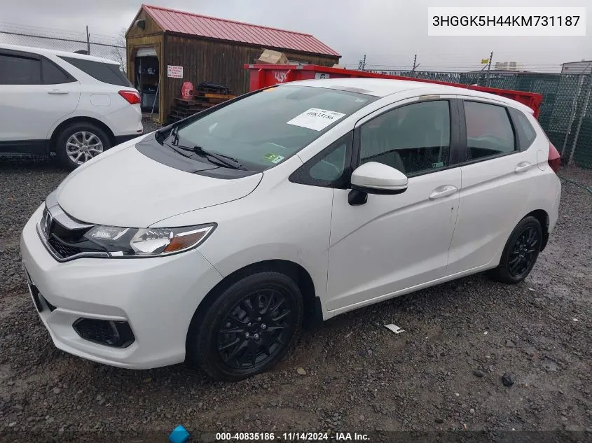 2019 Honda Fit Lx VIN: 3HGGK5H44KM731187 Lot: 40835186