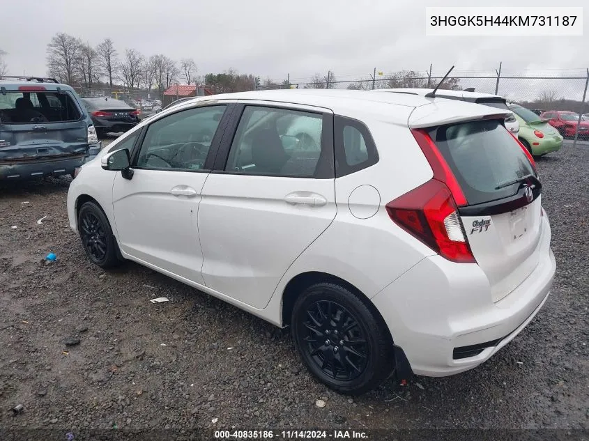 2019 Honda Fit Lx VIN: 3HGGK5H44KM731187 Lot: 40835186