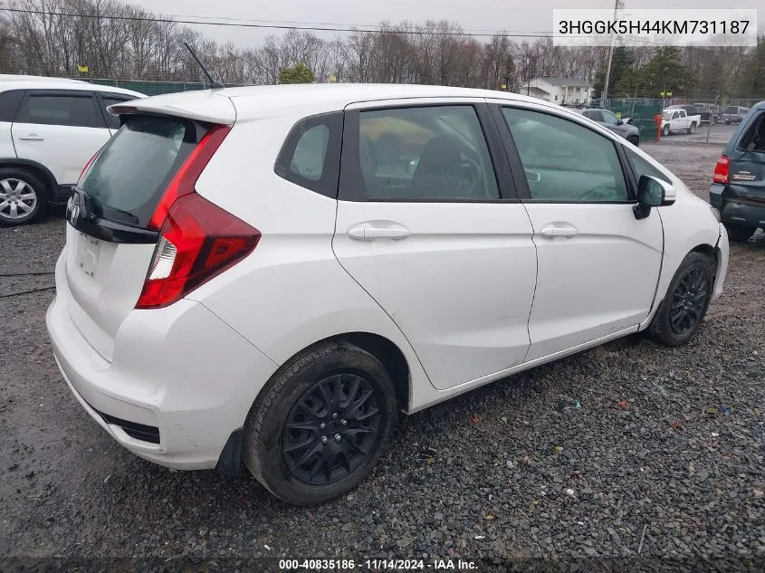 2019 Honda Fit Lx VIN: 3HGGK5H44KM731187 Lot: 40835186