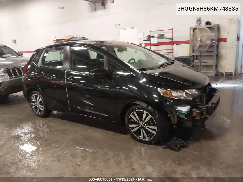 2019 Honda Fit Ex VIN: 3HGGK5H86KM748835 Lot: 40876807