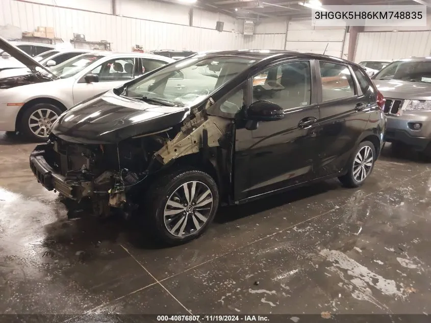 2019 Honda Fit Ex VIN: 3HGGK5H86KM748835 Lot: 40876807