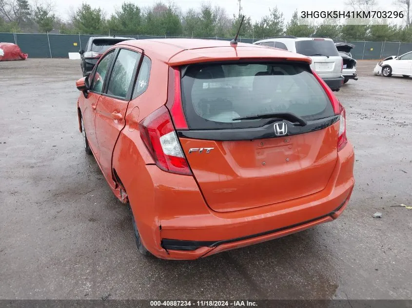 2019 Honda Fit Lx VIN: 3HGGK5H41KM703296 Lot: 40887234