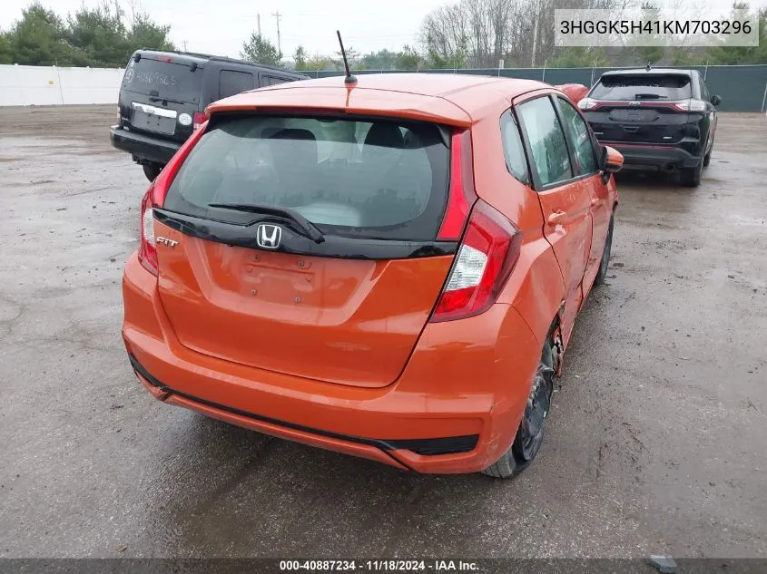 2019 Honda Fit Lx VIN: 3HGGK5H41KM703296 Lot: 40887234