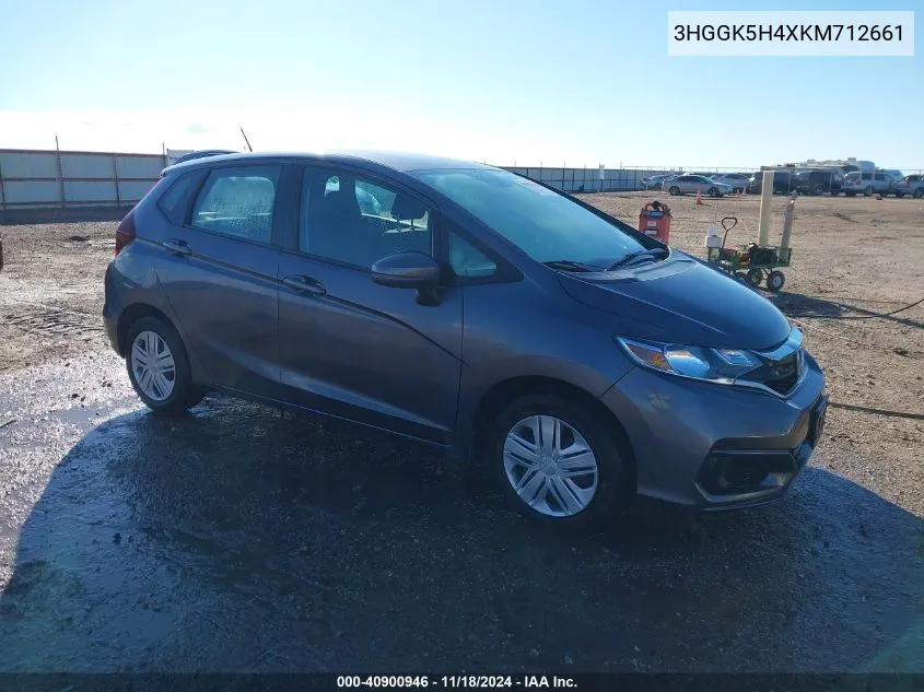 2019 Honda Fit Lx VIN: 3HGGK5H4XKM712661 Lot: 40900946