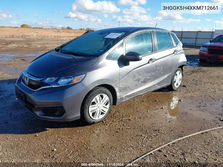 2019 Honda Fit Lx VIN: 3HGGK5H4XKM712661 Lot: 40900946