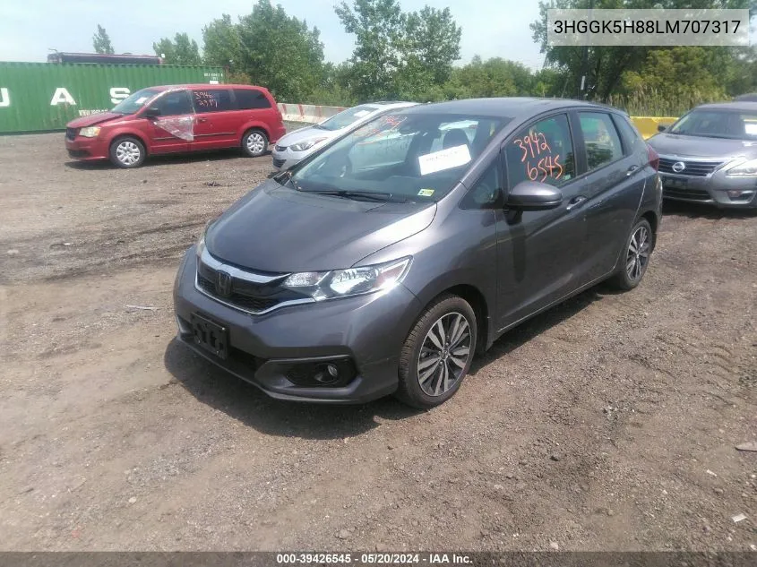 2020 Honda Fit Ex VIN: 3HGGK5H88LM707317 Lot: 39426545