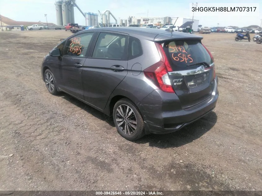 2020 Honda Fit Ex VIN: 3HGGK5H88LM707317 Lot: 39426545