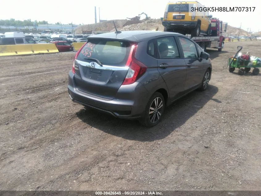 2020 Honda Fit Ex VIN: 3HGGK5H88LM707317 Lot: 39426545