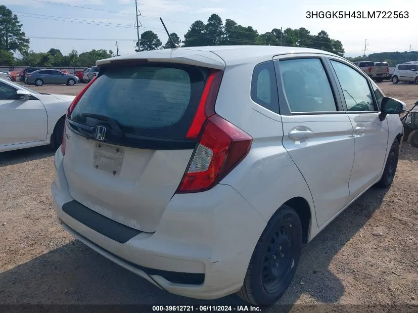 2020 Honda Fit Lx VIN: 3HGGK5H43LM722563 Lot: 39612721