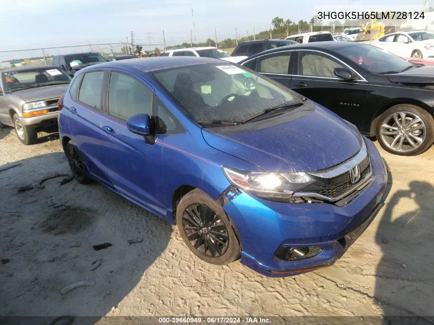 2020 Honda Fit Sport VIN: 3HGGK5H65LM728124 Lot: 39660949