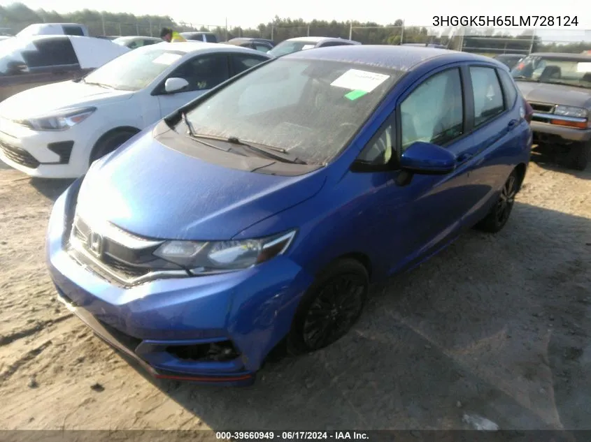 2020 Honda Fit Sport VIN: 3HGGK5H65LM728124 Lot: 39660949