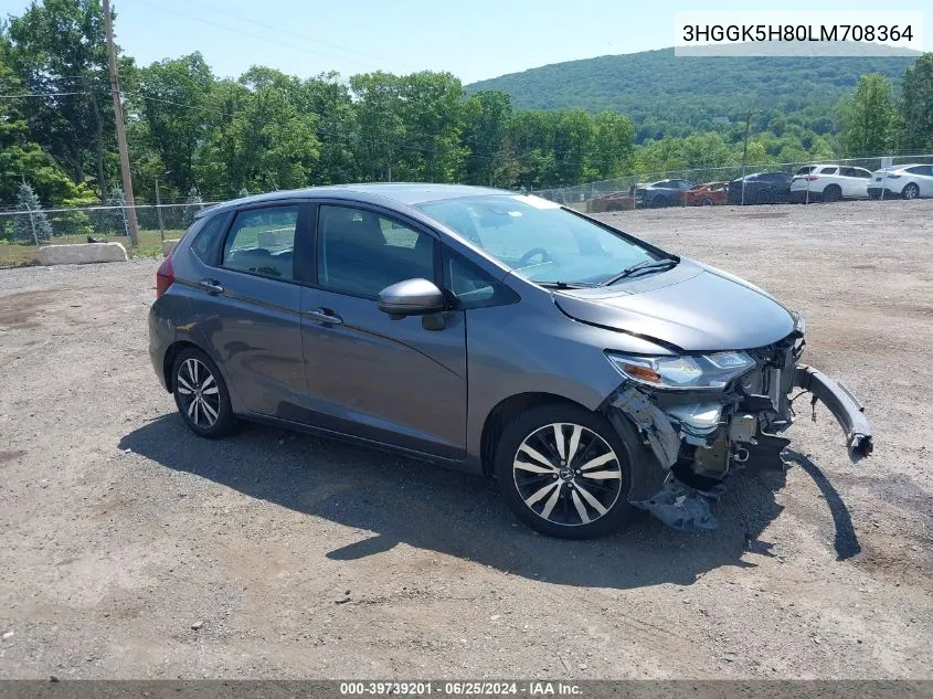 2020 Honda Fit Ex VIN: 3HGGK5H80LM708364 Lot: 39739201