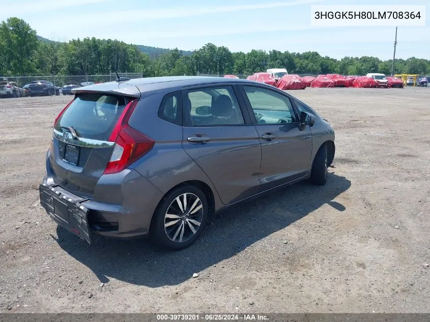 2020 Honda Fit Ex VIN: 3HGGK5H80LM708364 Lot: 39739201