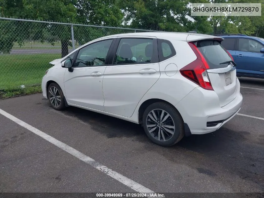 2020 Honda Fit Ex VIN: 3HGGK5H8XLM729870 Lot: 39949069