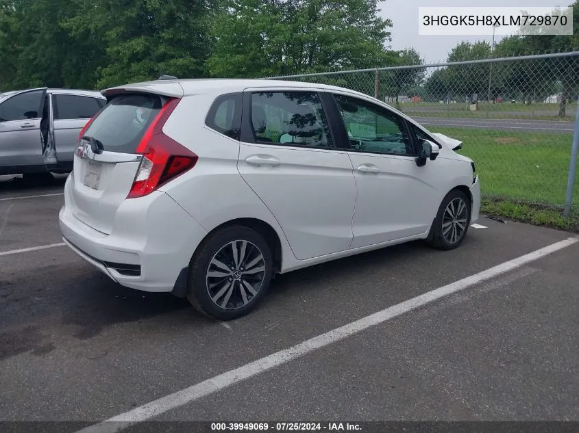 2020 Honda Fit Ex VIN: 3HGGK5H8XLM729870 Lot: 39949069