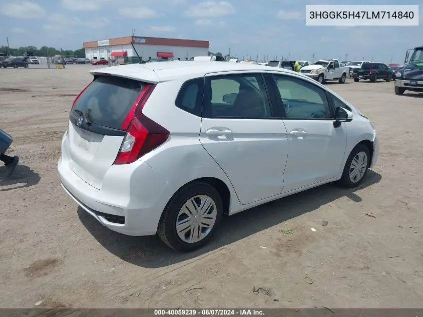 3HGGK5H47LM714840 2020 Honda Fit Lx