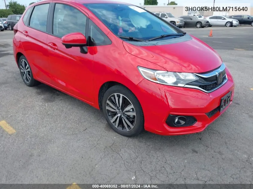 2020 Honda Fit Ex VIN: 3HGGK5H80LM715640 Lot: 40069352