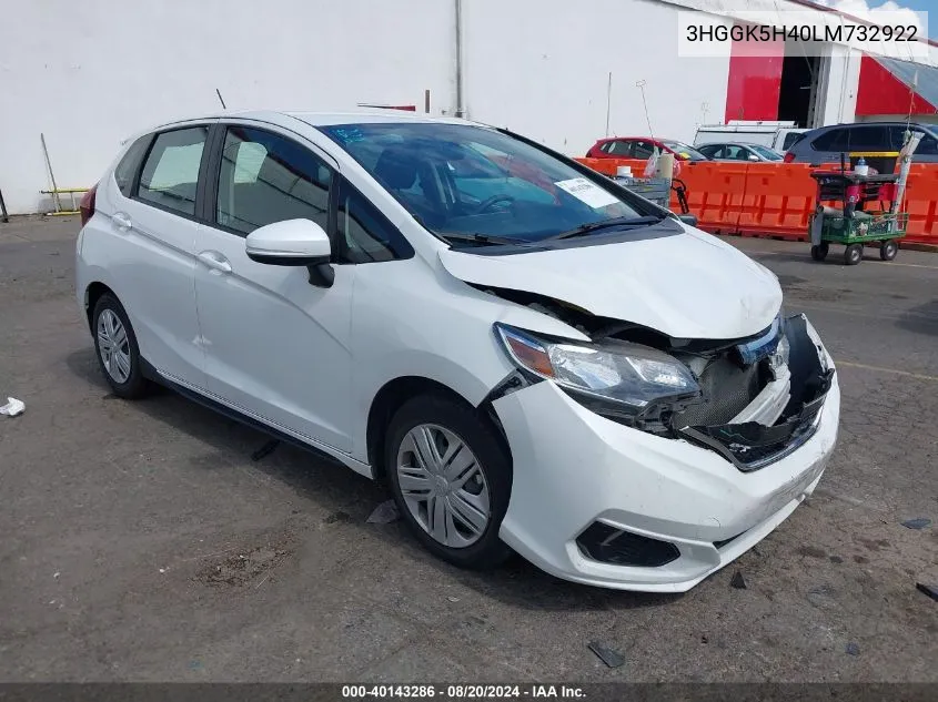 3HGGK5H40LM732922 2020 Honda Fit Lx