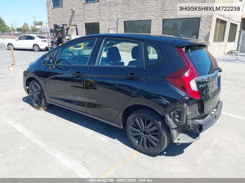 2020 Honda Fit Ex VIN: 3HGGK5H8XLM722238 Lot: 40252798