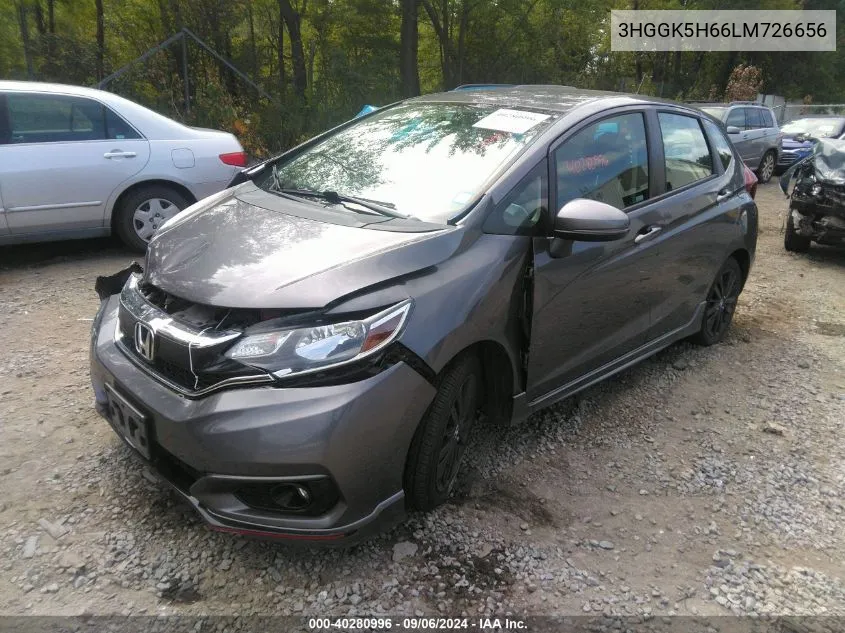 2020 Honda Fit Sport VIN: 3HGGK5H66LM726656 Lot: 40280996