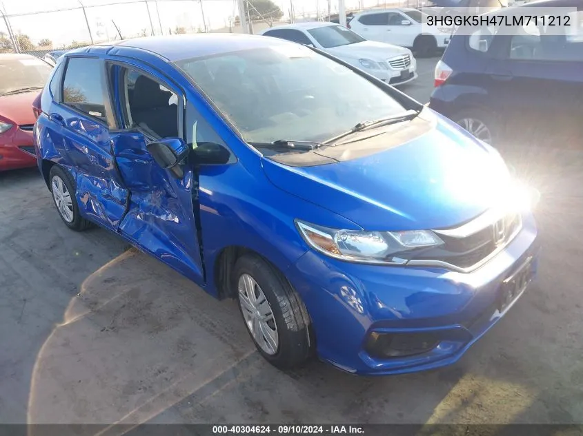 2020 Honda Fit Lx VIN: 3HGGK5H47LM711212 Lot: 40304624