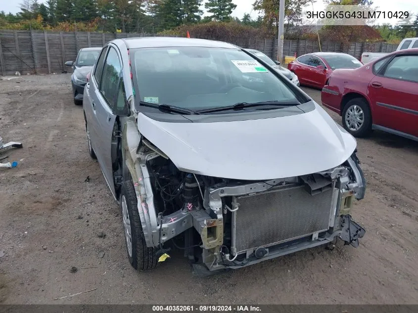 2020 Honda Fit Lx VIN: 3HGGK5G43LM710429 Lot: 40352061