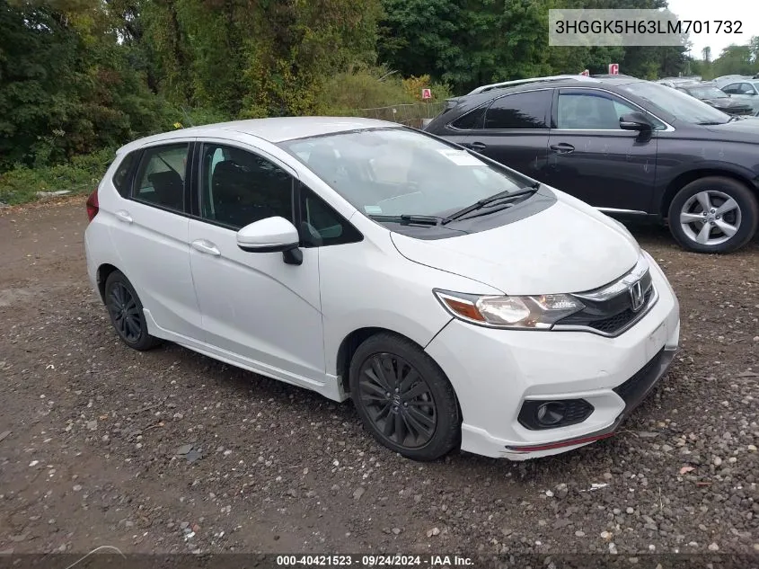 2020 Honda Fit Sport VIN: 3HGGK5H63LM701732 Lot: 40421523